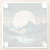 Supermaan op het meer glazen onderzetter (Achterkant)