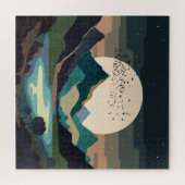 Supermaan op het meer legpuzzel (Horizontaal)