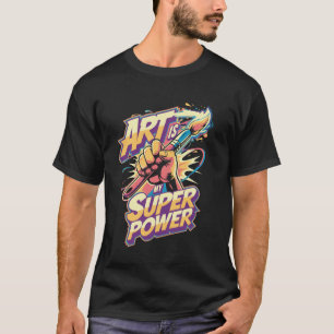 Supermacht Schilder Kunst Verf Palet Schetsen voor T-shirt