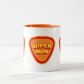 Supermam Moederdag tweetone koffie-Mok Tweekleurige Koffiemok (Center)