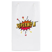 Supermam Retro Comic Pop Art | Gift Bag Klein Cadeauzakje (Achterkant)