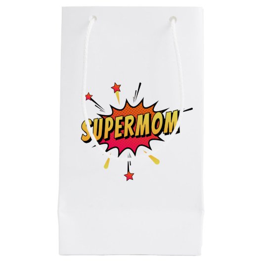 Supermam Retro Comic Pop Art | Gift Bag Klein Cadeauzakje (Voorkant)