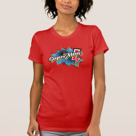 SuperMam Superheld stripstijl Gift t-shirt in rood