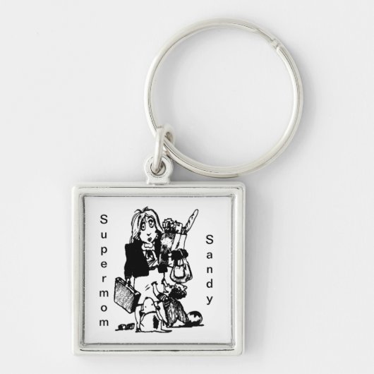Supermama Custom Name Moederdag Sleutelhanger (Voorkant)