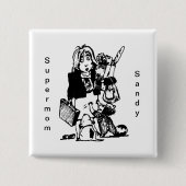 Supermama Custom Name Moederdag Vierkante Button 5,1 Cm (Voorkant)