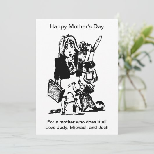 Supermama doet het allemaal fijn Moederdag Kaart (Staand voorkant)