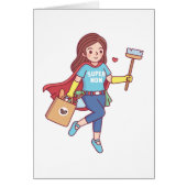 Supermama met penseel, grappige Moederdag-groet (Voorkant)