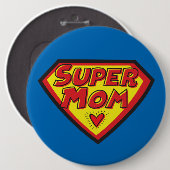 Supermama-symbool - ronde button 6,0 cm (Voorkant /achterkant)
