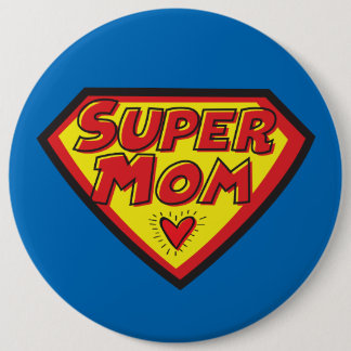 Supermama-symbool - ronde button 6,0 cm