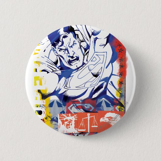 Superman 43 ronde button 5,7 cm (Voorkant)