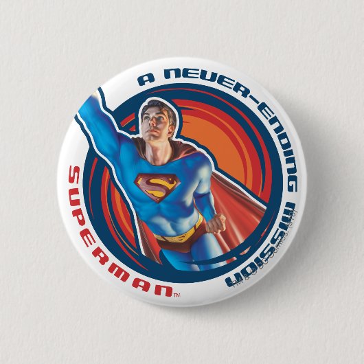 Superman A-missie zonder einde Ronde Button 5,7 Cm (Voorkant)