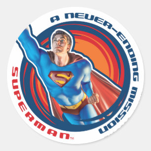 Superman A-missie zonder einde Ronde Sticker