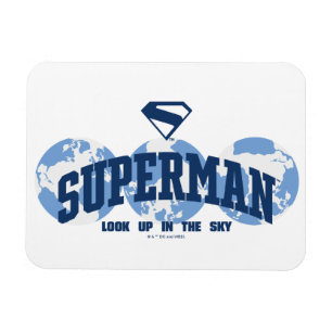 Superman aan de overkant van het Wereldbol Magneet