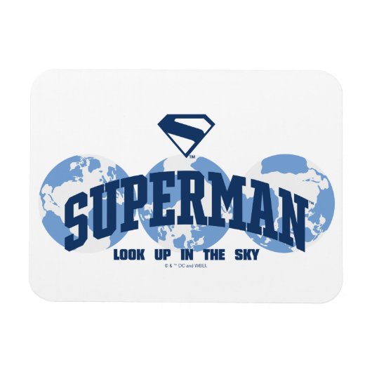 Superman aan de overkant van het Wereldbol Magneet (Horizontaal)