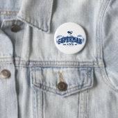Superman aan de overkant van het Wereldbol Ronde Button 5,7 Cm (In situ)