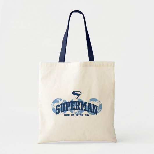 Superman aan de overkant van het Wereldbol Tote Bag (Voorkant)