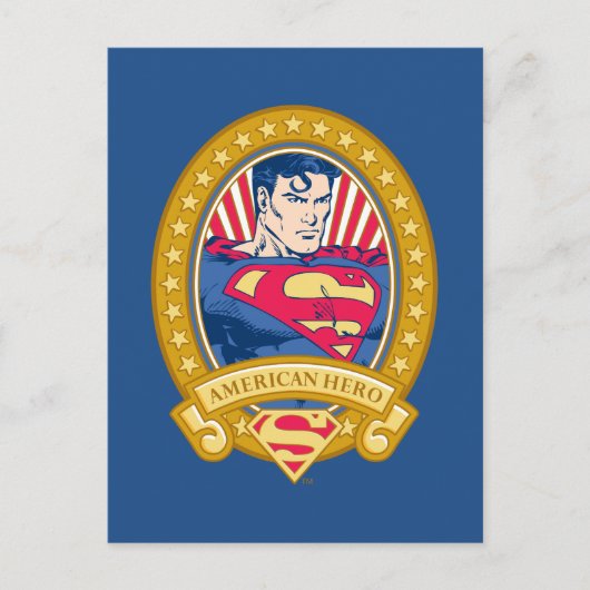 Superman American Hero Briefkaart (Voorkant)