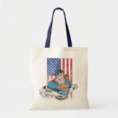 Superman & Amerikaanse vlag Tote Bag (Voorkant)