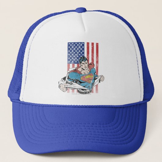 Superman & Amerikaanse vlag Trucker Pet (Voorkant)