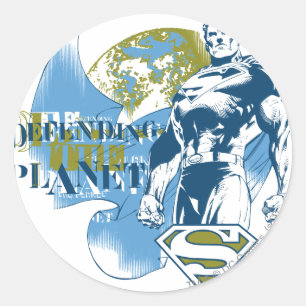 Superman   Bescherming van de planeet Ronde Sticker