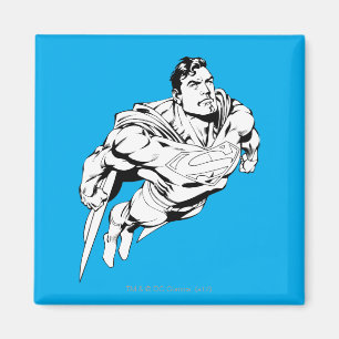 Superman Black en White 1 Magneet