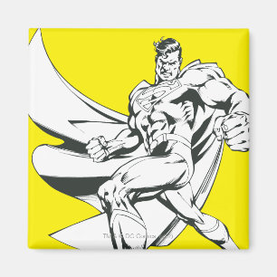 Superman Black en White 2 Magneet