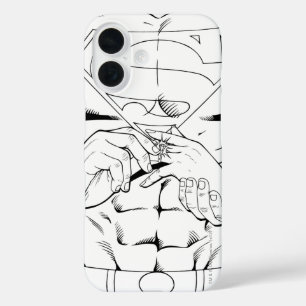 Superman Black en White 3 iPhone 16 Hoesje