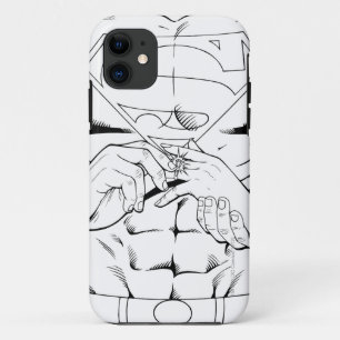 Superman Black en White 3 iPhone 11 Hoesje