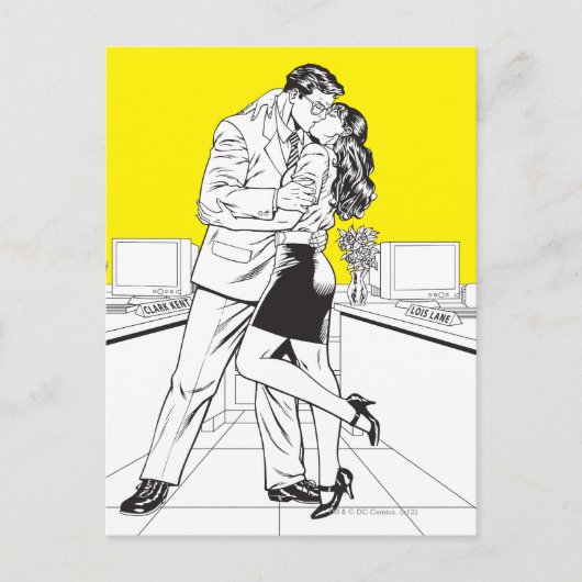 Superman Black en White 5 Briefkaart (Voorkant)