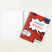 Superman blauw en rood patroon voor kinderen, scho planner (Display)