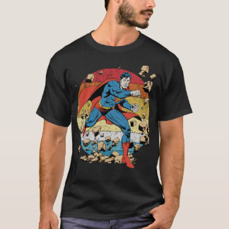 Superman Breaking Wall Retro – Vintage Comic Hero  T-shirt