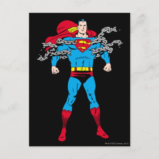 Superman Breaks Chains Briefkaart (Voorkant)