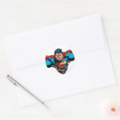 Superman cape vliegen ronde sticker (Envelop)