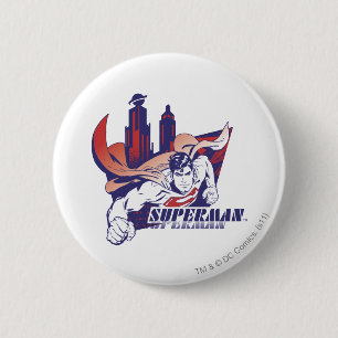Superman City en Naam Ronde Button 5,7 Cm