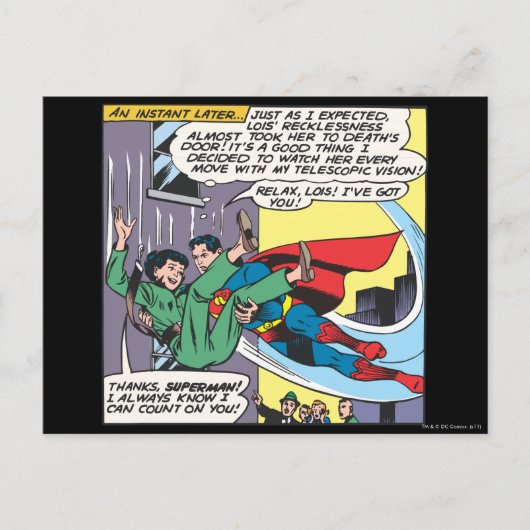 Superman Comic Panel - Lois an Instant Briefkaart (Voorkant)
