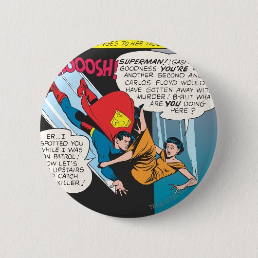 Superman Comic Panel - Lois Plunges Ronde Button 5,7 Cm (Voorkant)