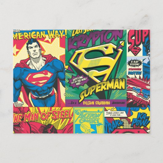 Superman Comic Panels Briefkaart (Voorkant)