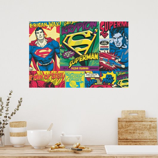 Superman Comic Panels Poster (Keuken)
