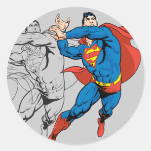 Superman Comic Panels Ronde Sticker