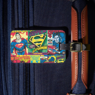 Superman Comic Strip Bagagelabel