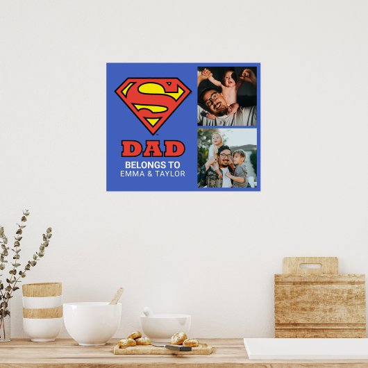 Superman | "Deze supervader behoort tot" Poster (Keuken)