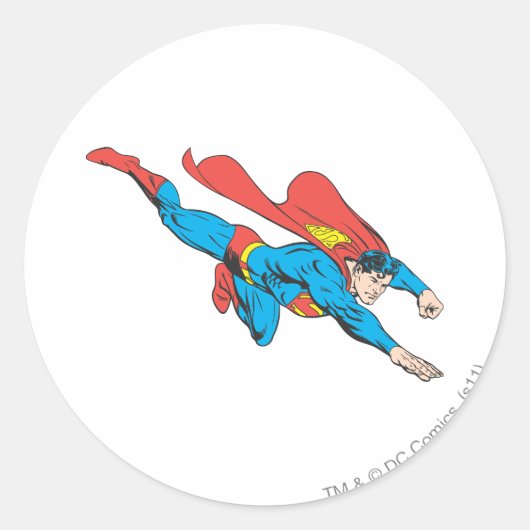 Superman Dives right Ronde Sticker (Voorkant)