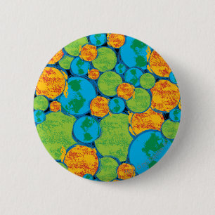 Superman Earth Collage Ronde Button 5,7 Cm