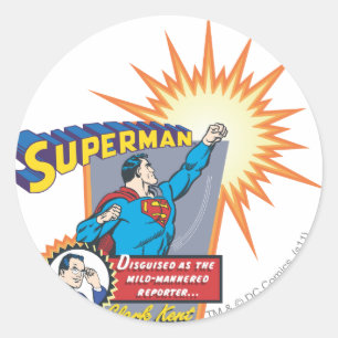 Superman en Clark Kent Ronde Sticker