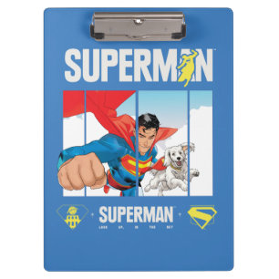 Superman en Krypto nemen vlucht Klembord