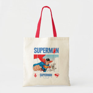 Superman en Krypto nemen vlucht Tote Bag