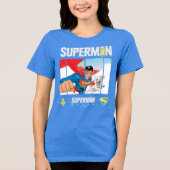 Superman en Krypto nemen vlucht Tri-Blend Shirt (Voorkant)