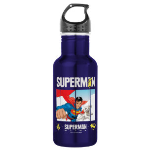 Superman en Krypto nemen vlucht Waterfles
