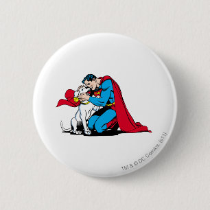 Superman en Krypto Ronde Button 5,7 Cm