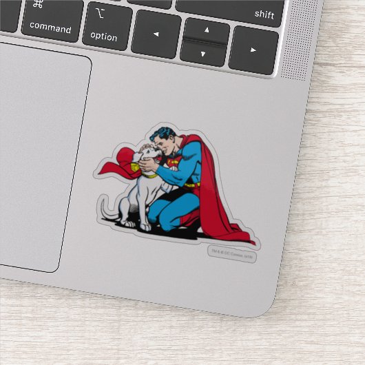 Superman en Krypto Sticker (Detail)